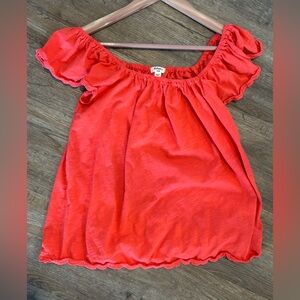 dylan Coral Red Knit Top
